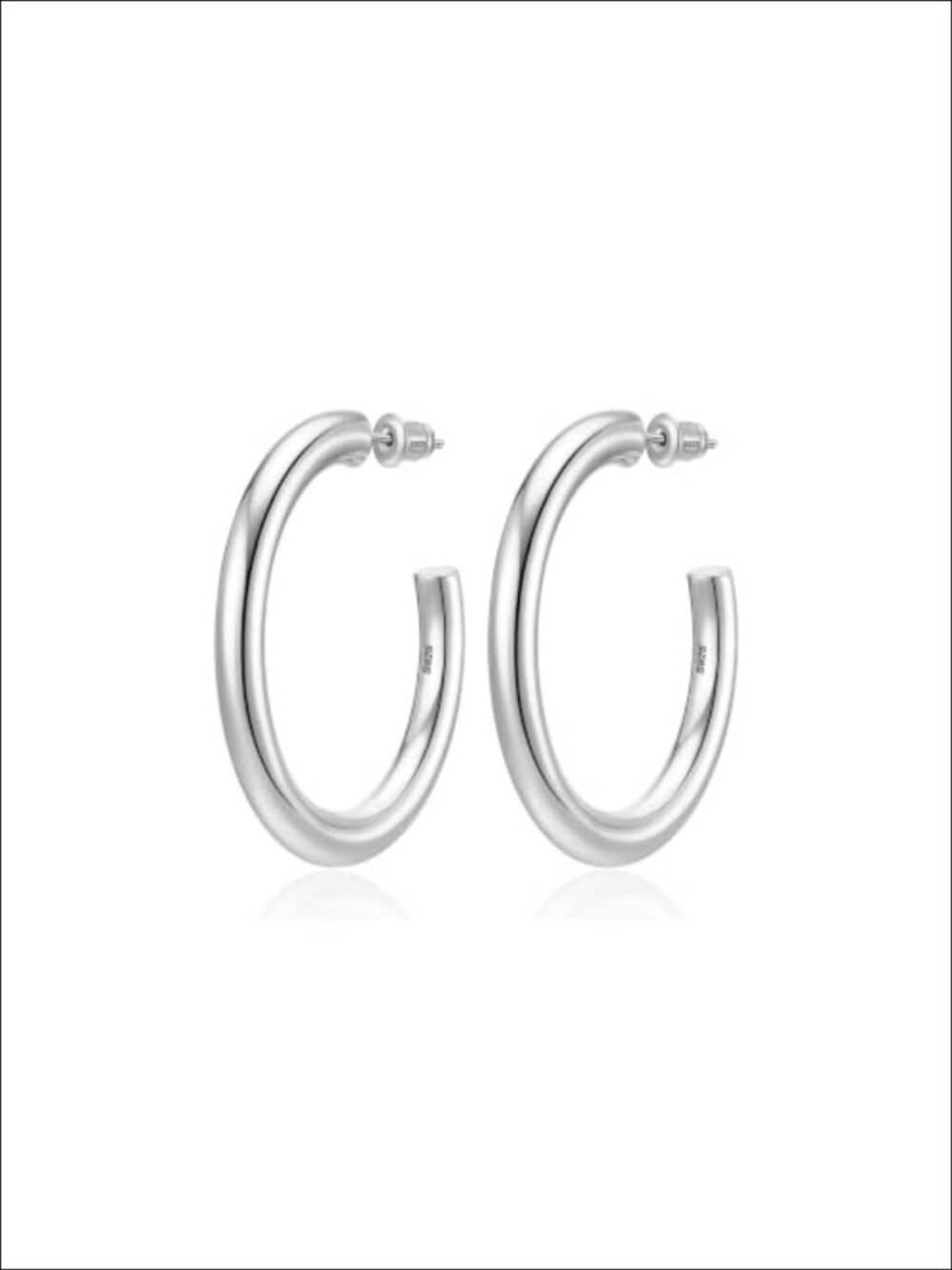 Chunky Hoop Earrings 14K Gold Plated Sterling Silver Post Hypoallergenic
